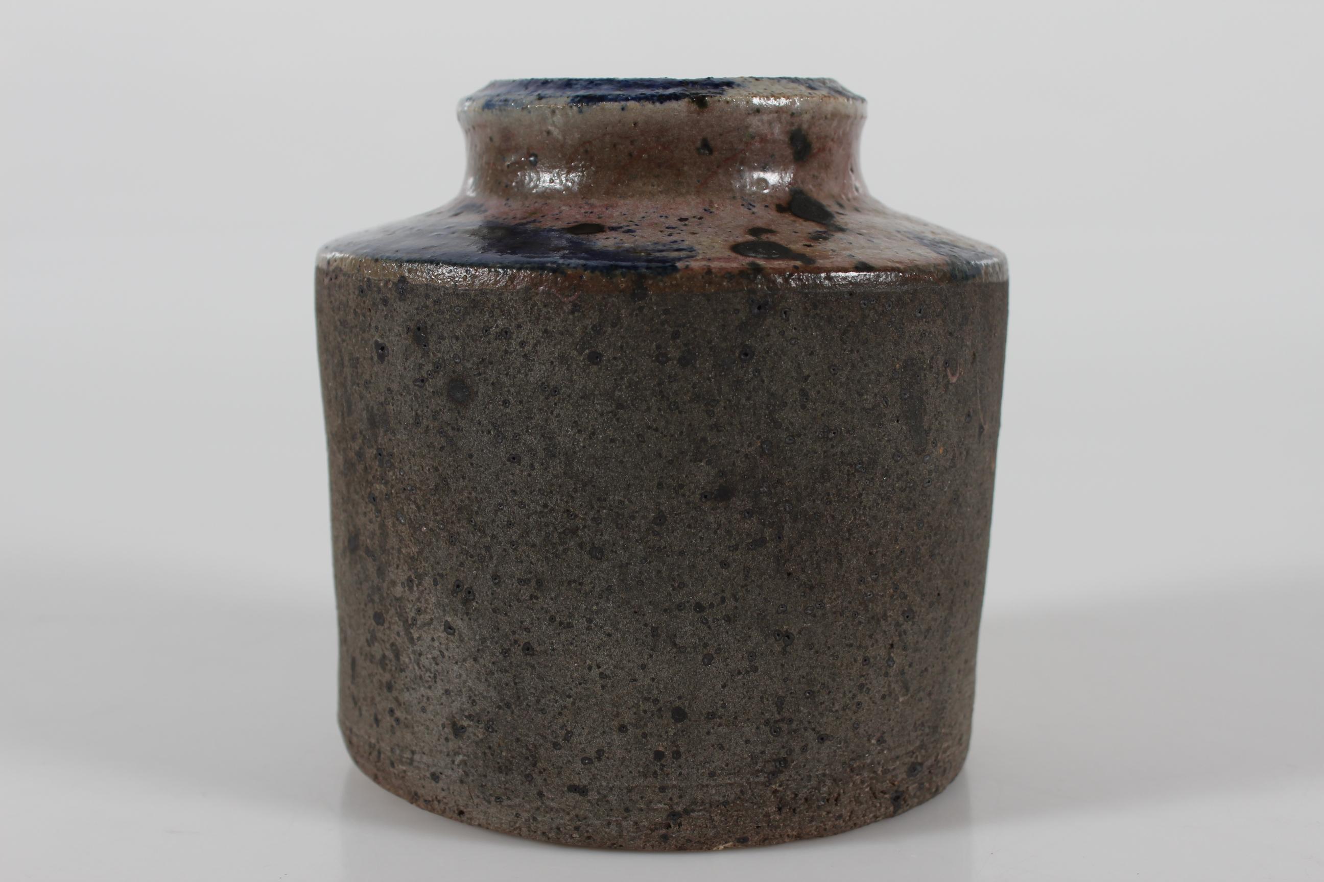 Danish Studio Ceramic Vase by Chris Moes Earth Tones with Speckles, 1970s For Sale 1