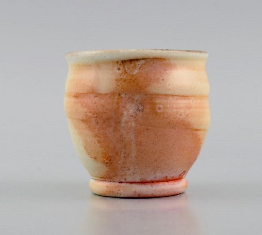 Danish Studio Ceramicist, Three Unique Vases in Glazed Stoneware For Sale 1