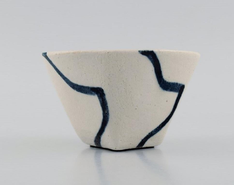 Modern Danish Studio Ceramicist, Unique Bowl in Glazed Stoneware, Late 20th Century For Sale