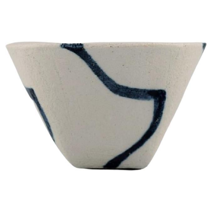Danish Studio Ceramicist, Unique Bowl in Glazed Stoneware, Late 20th Century