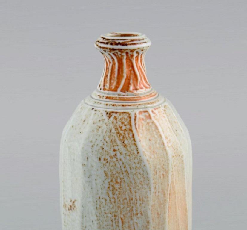 20th Century Danish Studio Ceramicist, Unique Vase in Glazed Stoneware For Sale