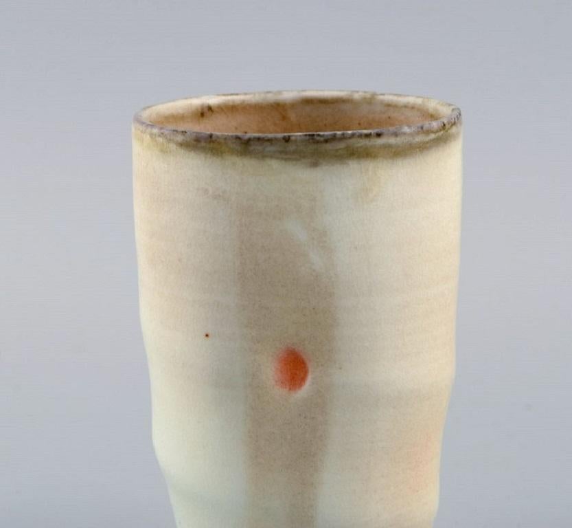 20th Century Danish Studio Ceramicist, Unique Vase in Glazed Stoneware