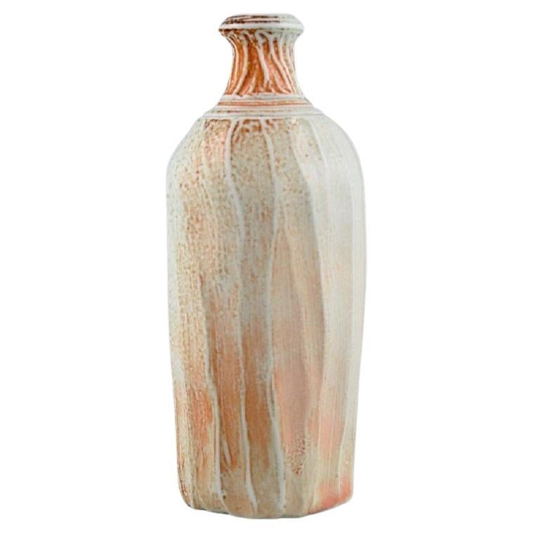 Danish Studio Ceramicist, Unique Vase in Glazed Stoneware For Sale