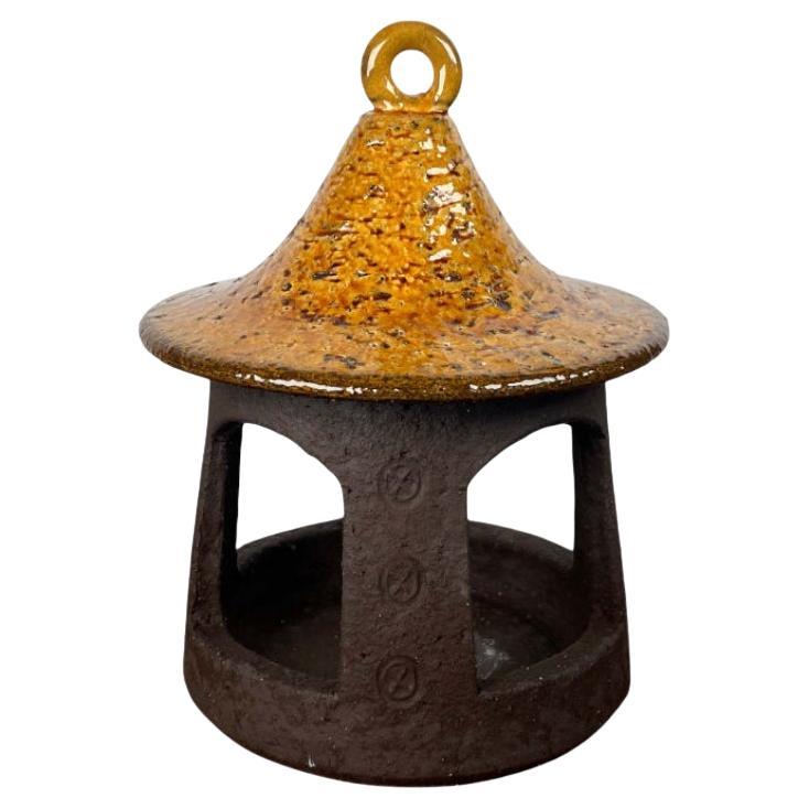 Farol portavelas danés de Studio Pottery de Hegnetslund Keramik, años 60