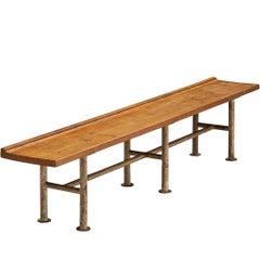 Danish Sturdy Bench in Wood and Metal