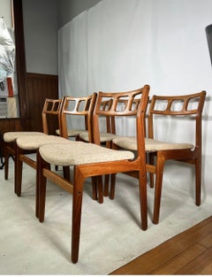 Danish Style D-Scan Sculptural Dining Chairs, Set of 6