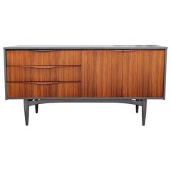 Danish Style Mid-Century Modern Exotic Wood and Grey Sideboard or Credenza