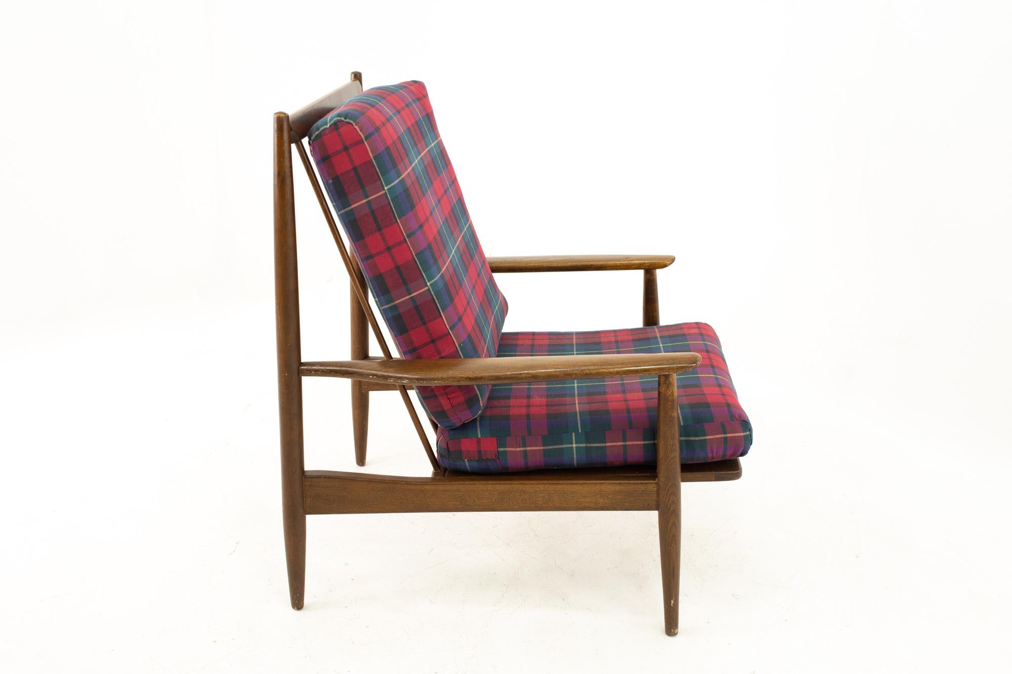 Danish Style Midcentury Walnut Lounge Chairs, Pair 3