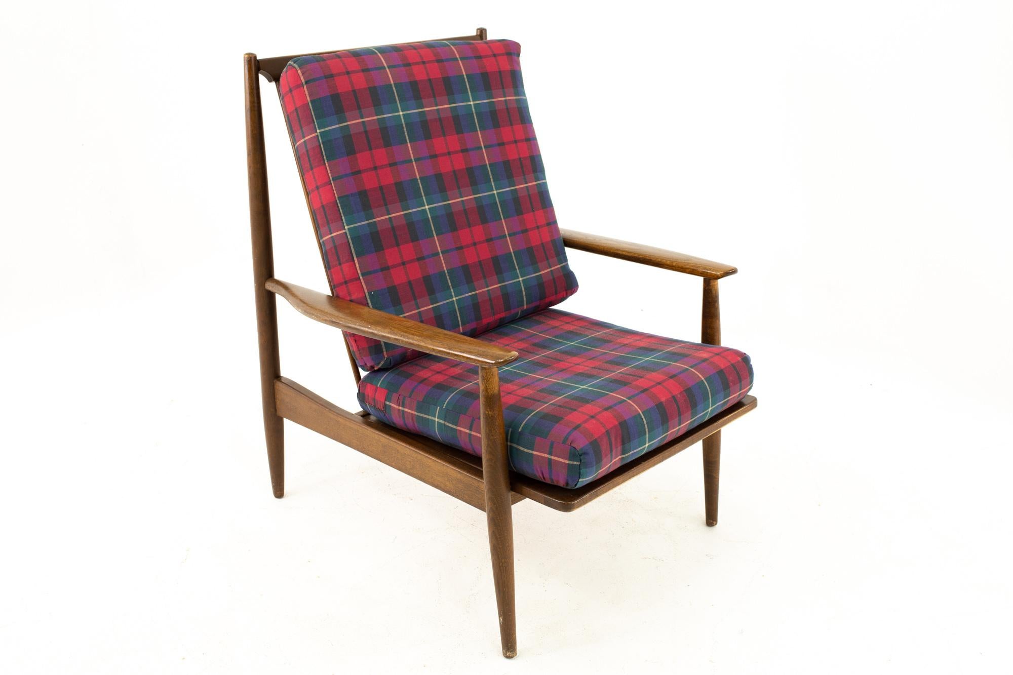 Danish Style Midcentury Walnut Lounge Chairs, Pair 6