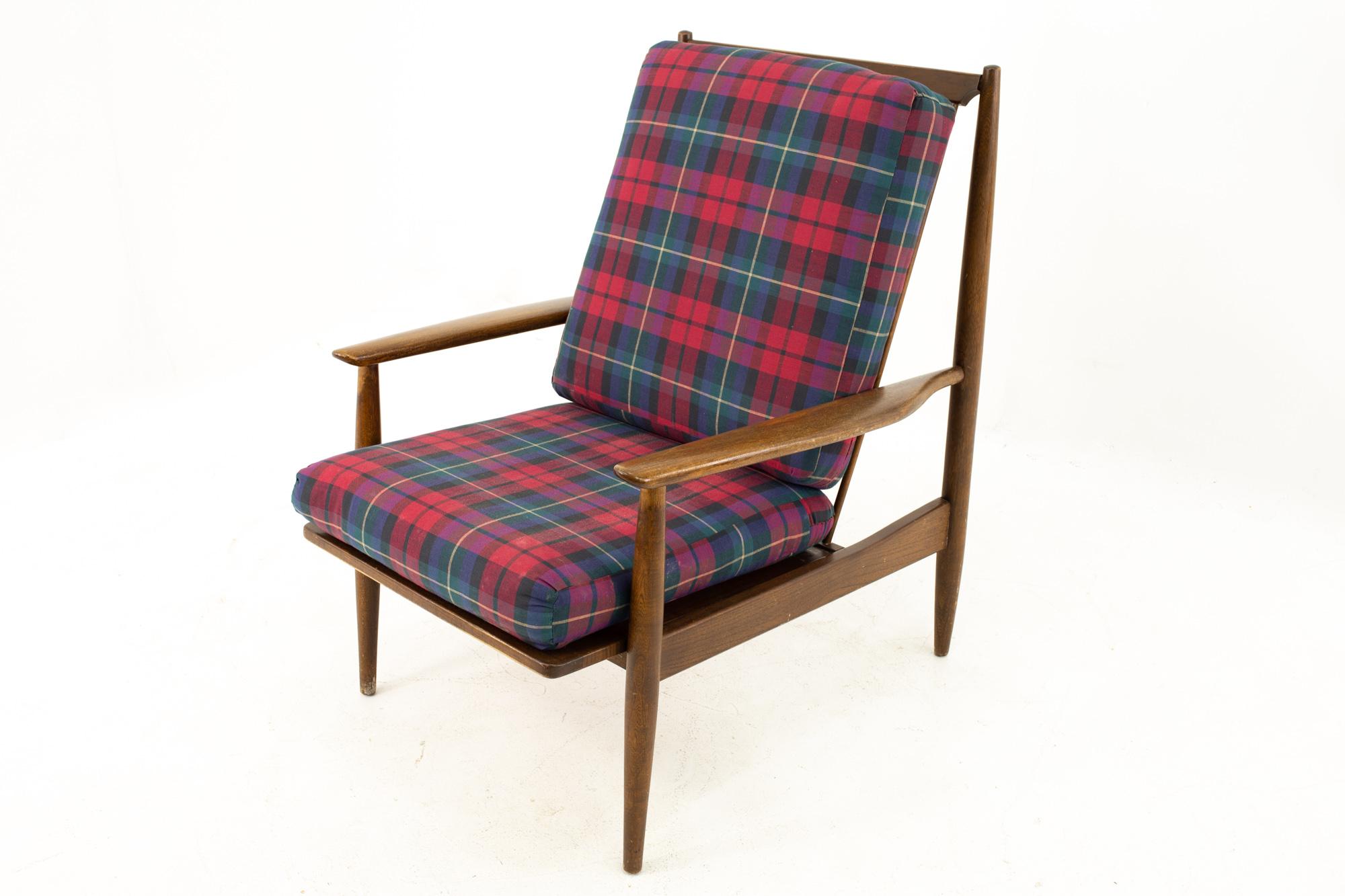 Danish Style Midcentury Walnut Lounge Chairs, Pair 8