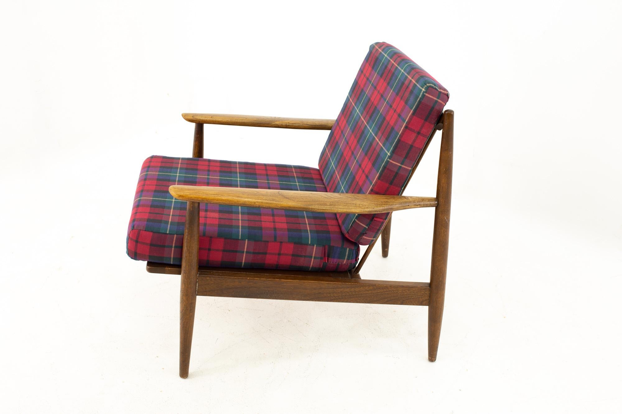 Late 20th Century Danish Style Midcentury Walnut Lounge Chairs, Pair