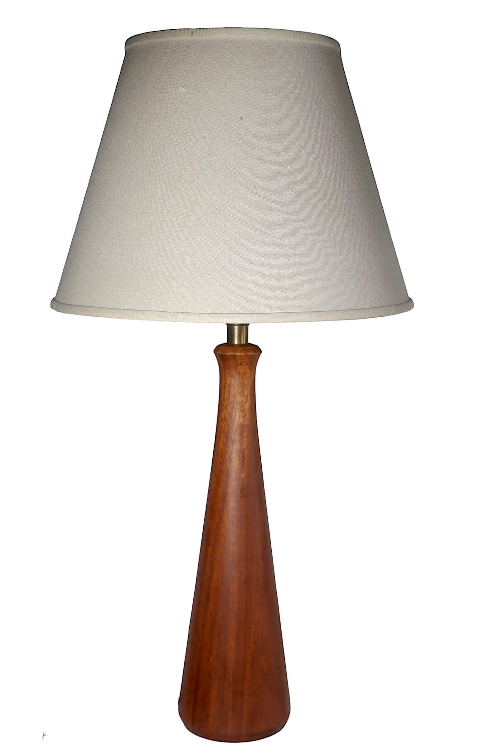  Danish Style Mid Century Wood Table Lamp c 1950/60's For Sale 4