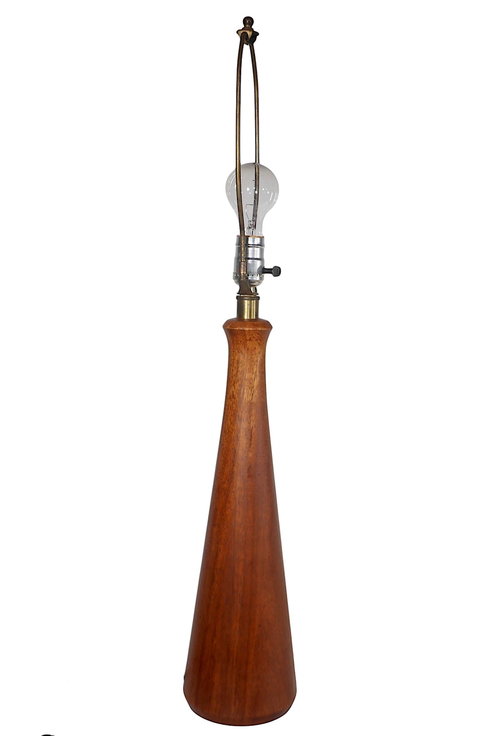 Scandinavian Modern  Danish Style Mid Century Wood Table Lamp c 1950/60's For Sale