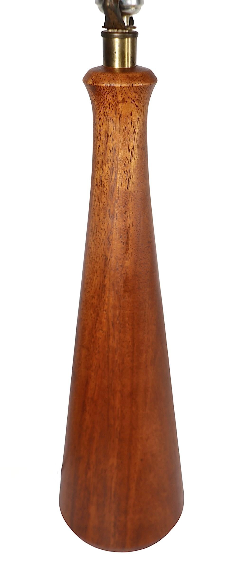 20th Century  Danish Style Mid Century Wood Table Lamp c 1950/60's For Sale
