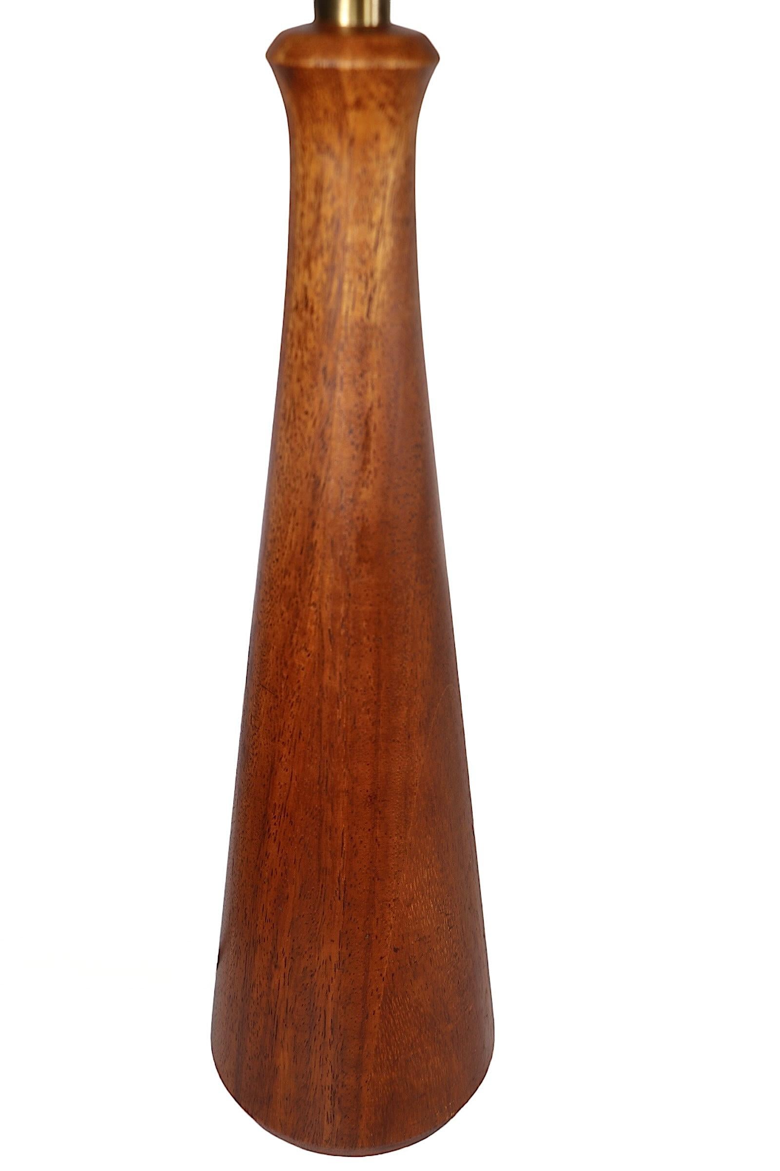  Danish Style Mid Century Wood Table Lamp c 1950/60's For Sale 1