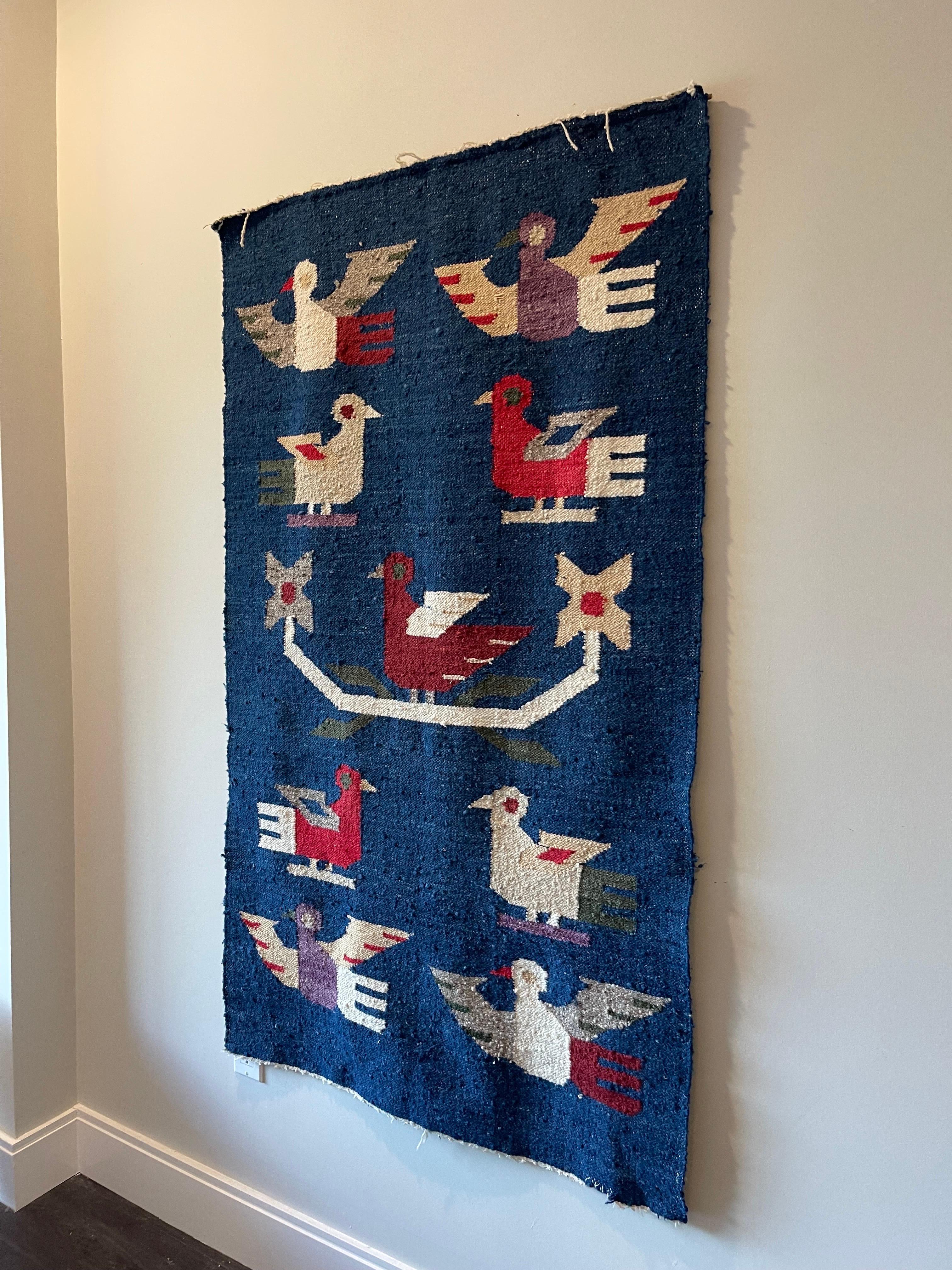 Danish Style Modernist Birds Tapestry 3