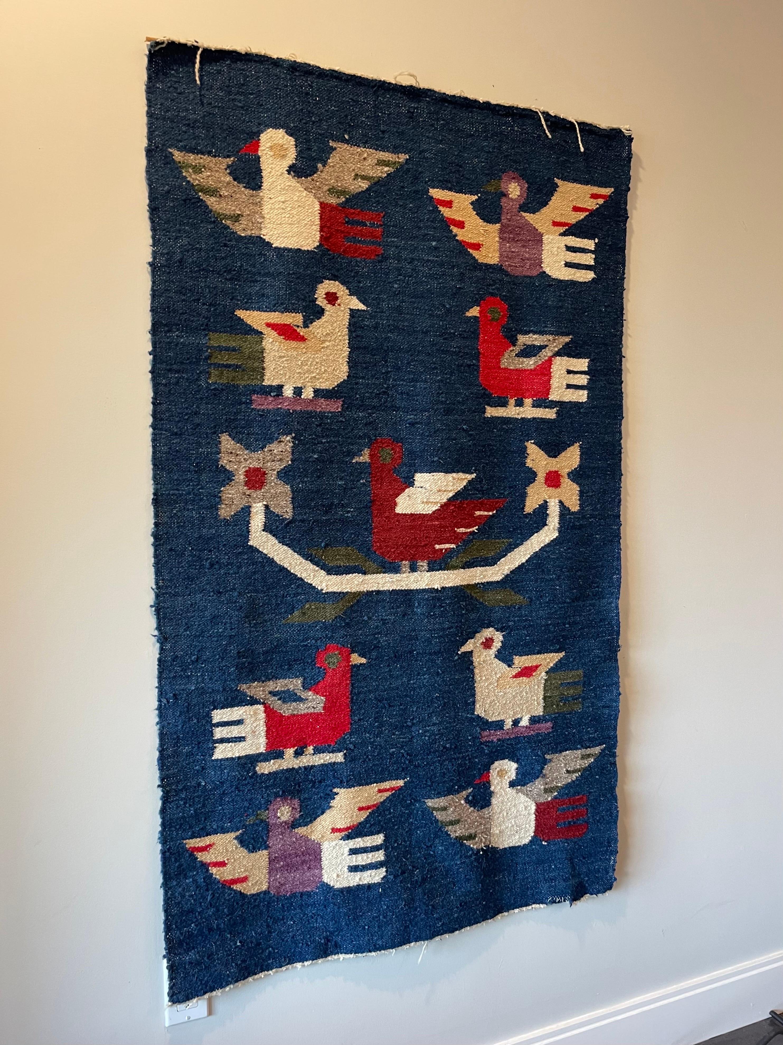 Danish Style Modernist Birds Tapestry 4