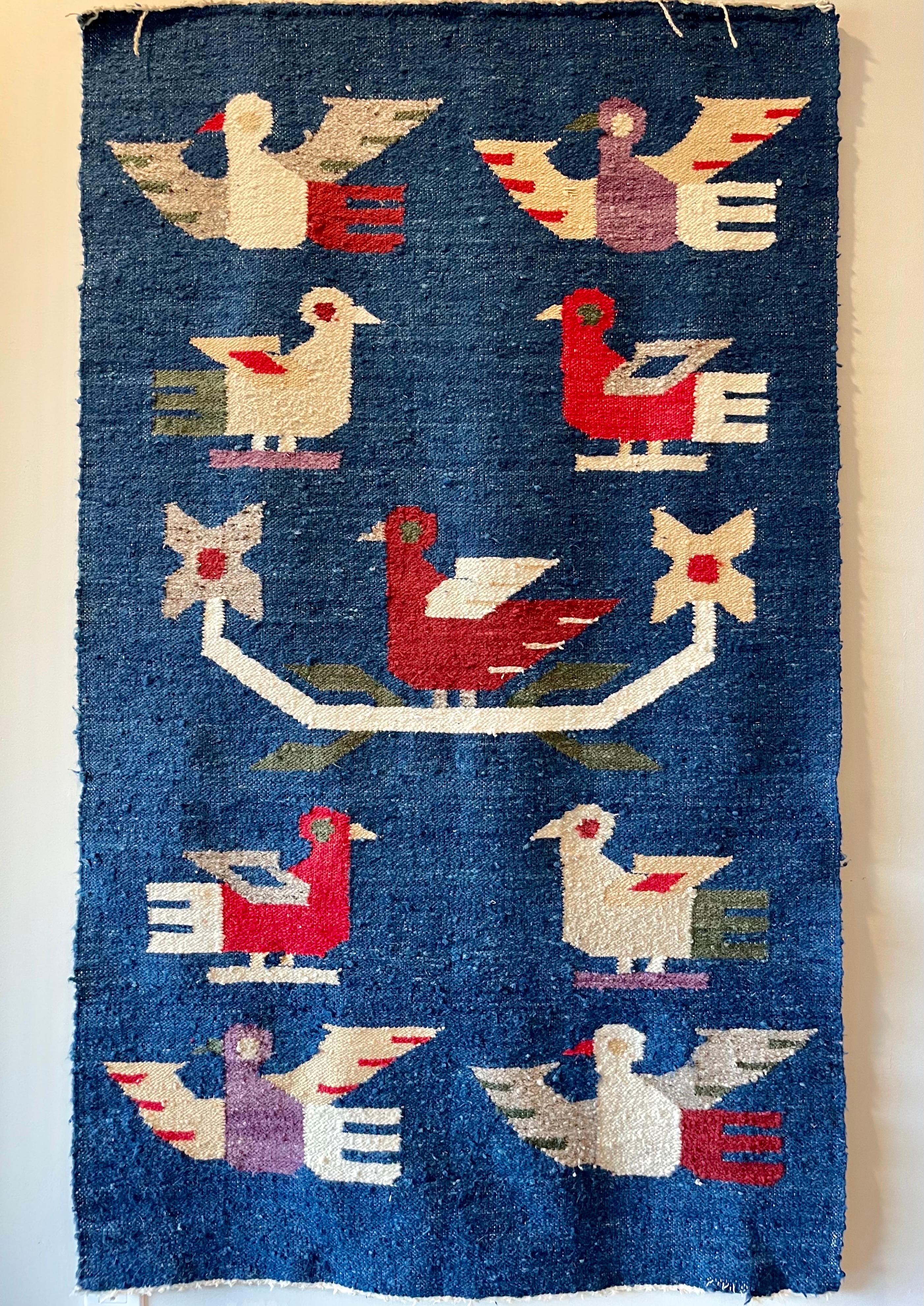 Danish Style Modernist Birds Tapestry 5