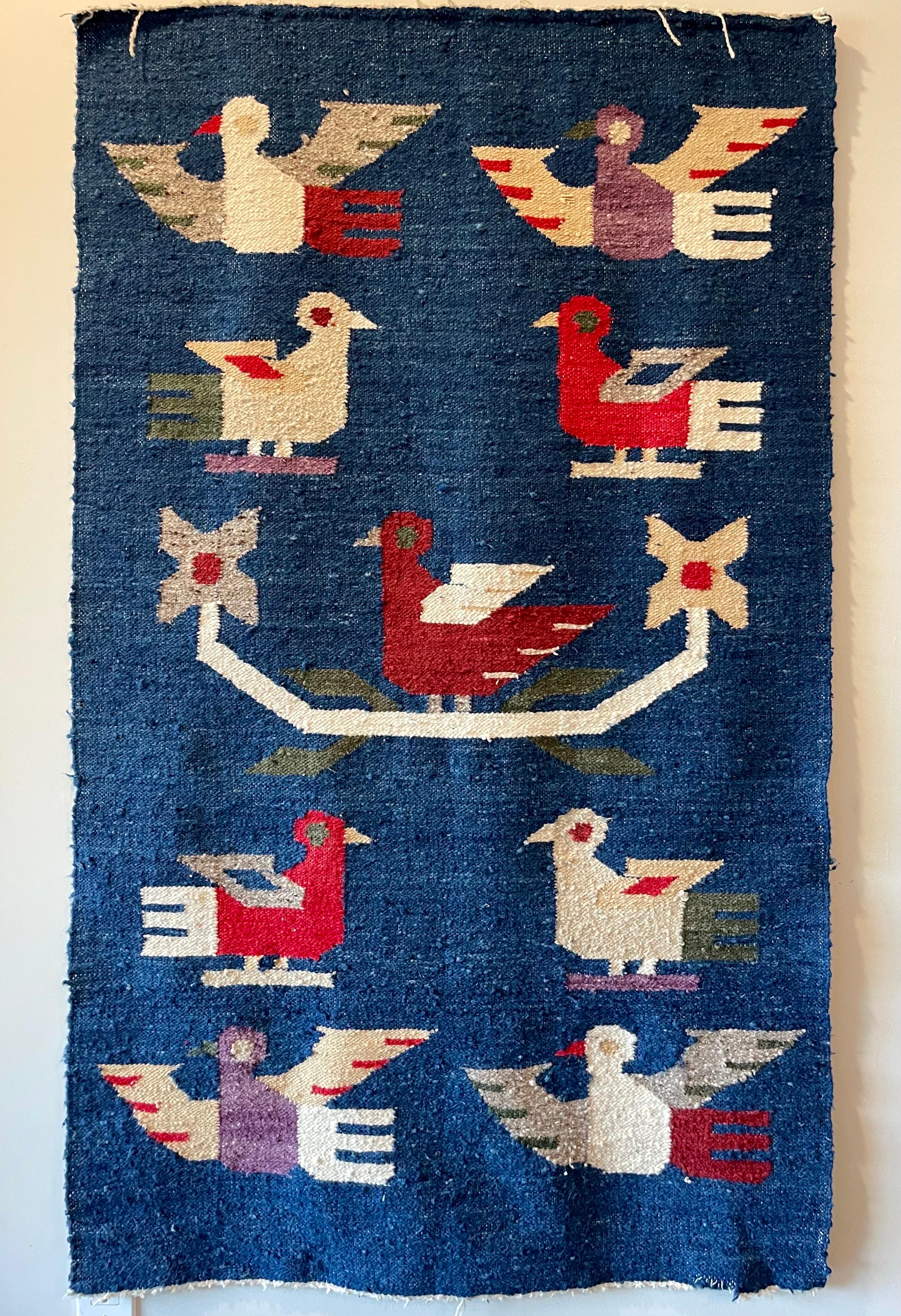 Danish Style Modernist Birds Tapestry 6