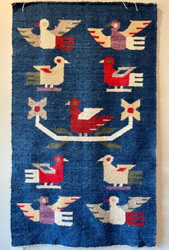 Danish Style Modernist Birds Tapestry