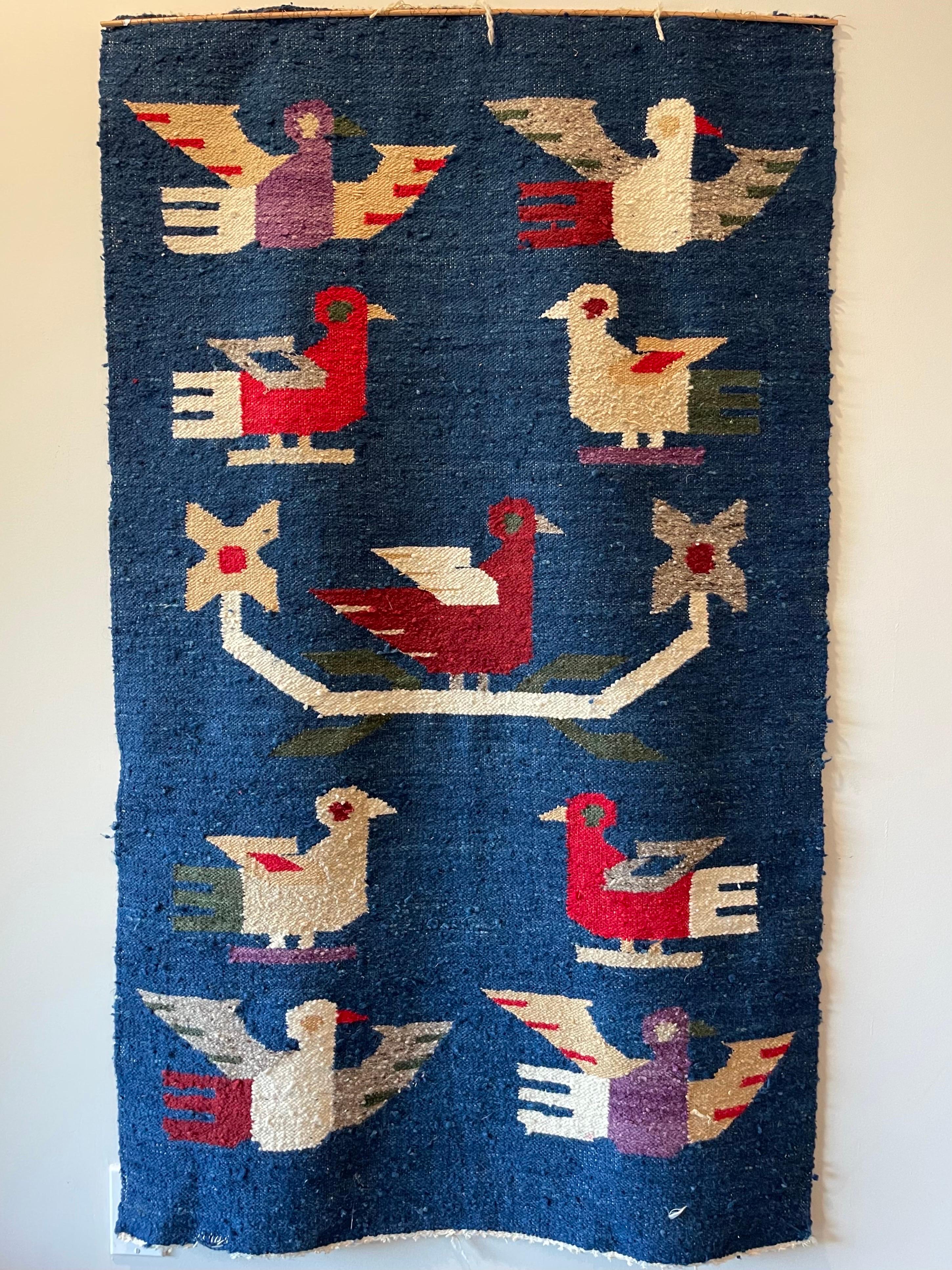 Danish Style Modernist Birds Tapestry In Good Condition In Framingham, MA