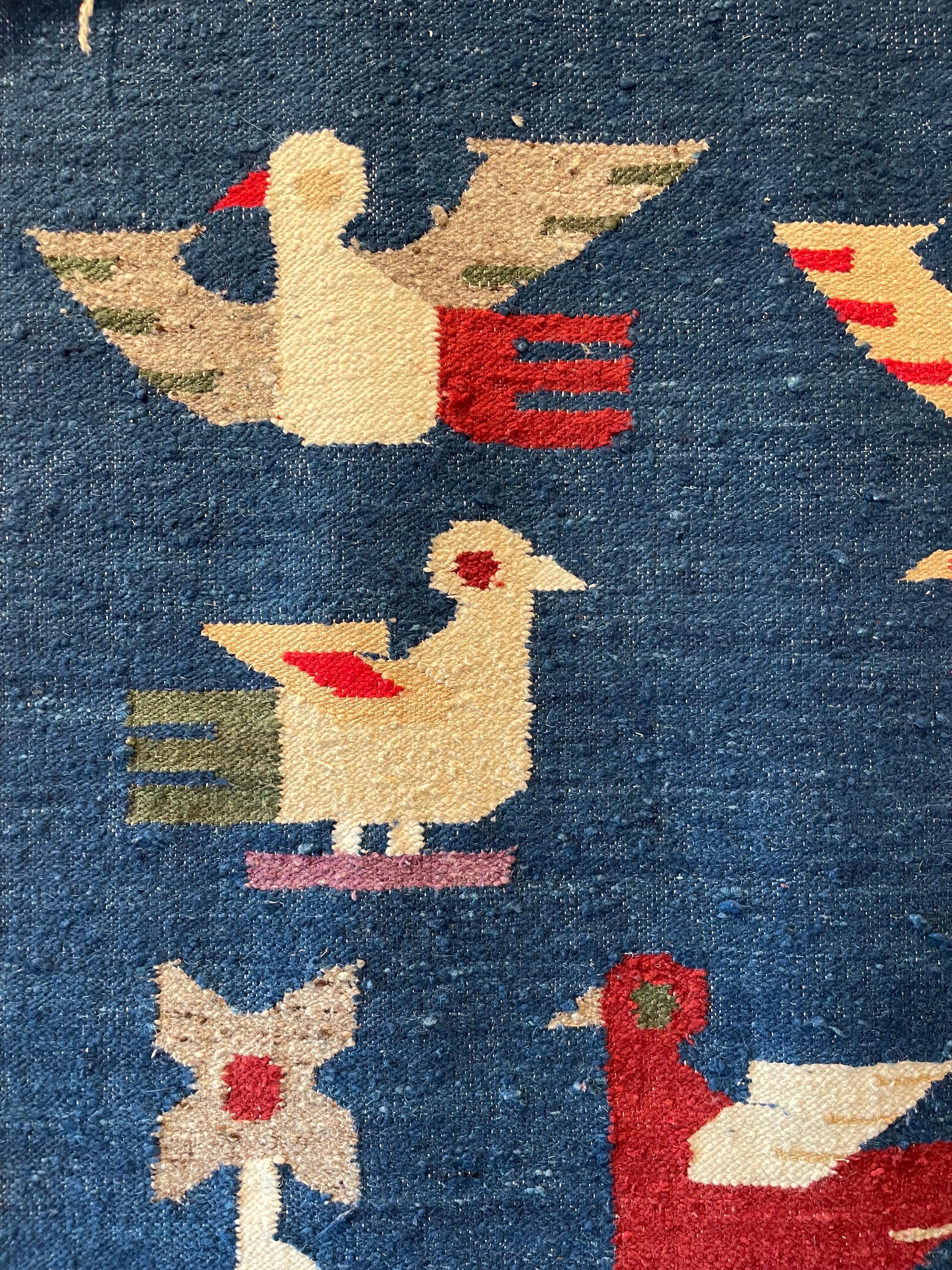 Danish Style Modernist Birds Tapestry 1