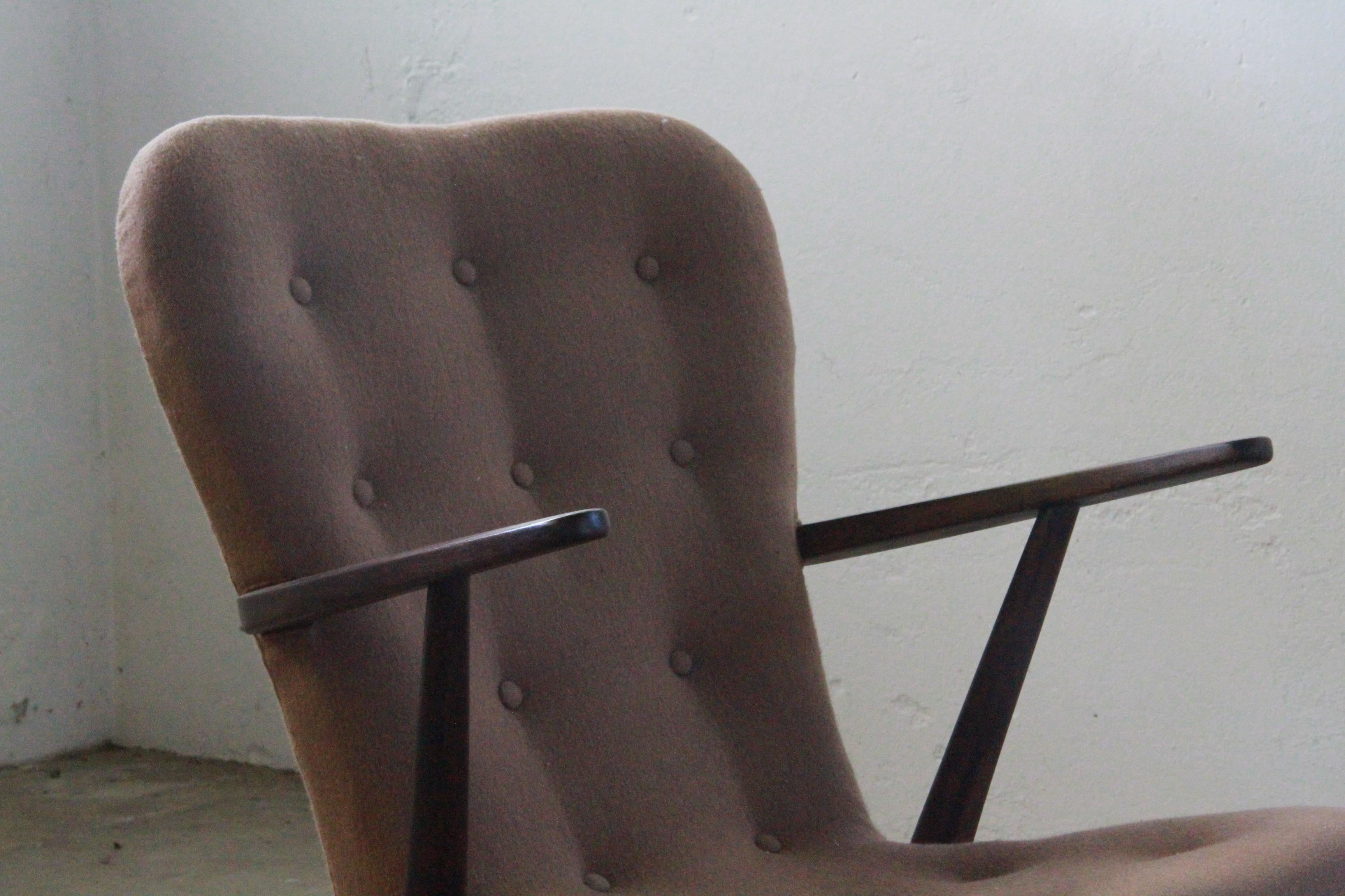 Beech Danish Style of Arctander or Schubell Mid-century Lounge Chair For Sale