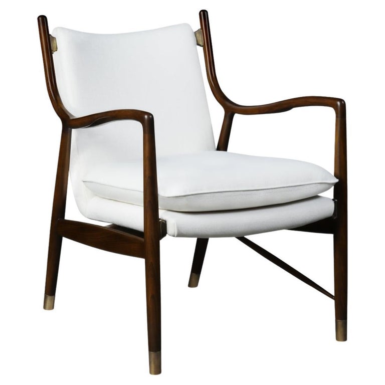 Danish Style Rode Chair from the 50´s, Molded in Wood, Upholstered Seat ...