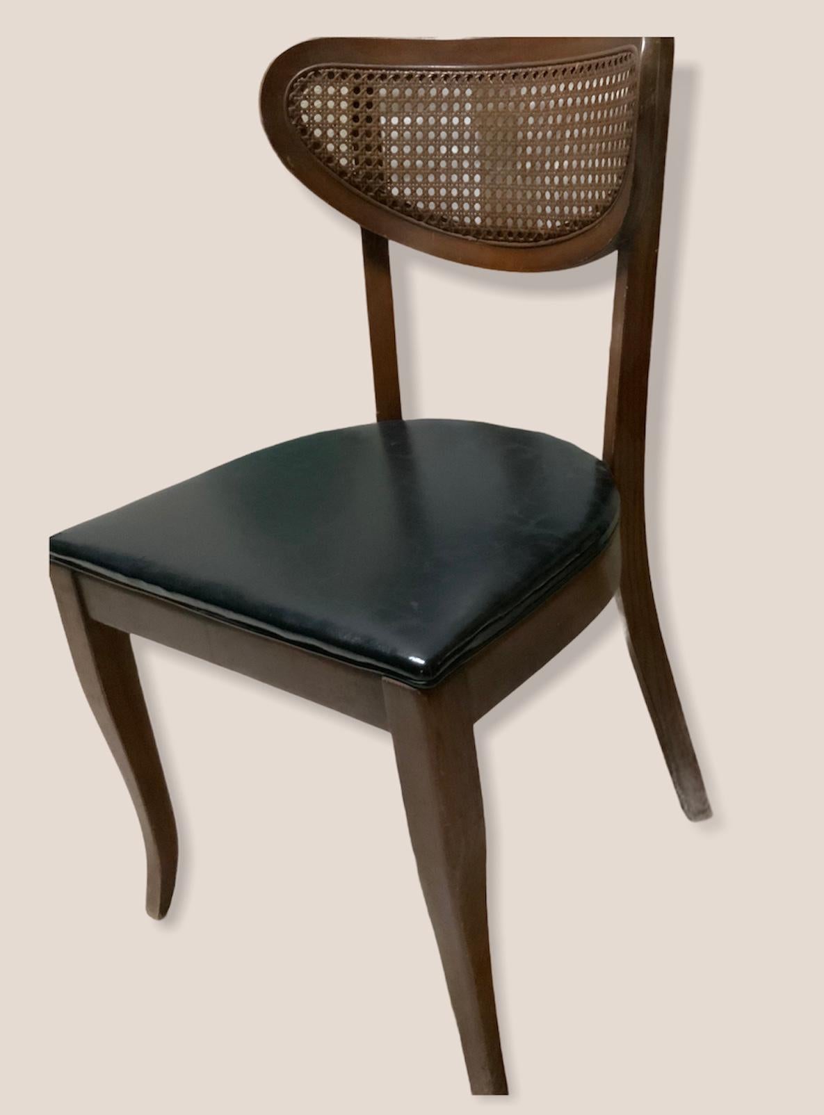 American Danish Style Wood Caned Back Chair For Sale