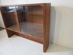 Danish Styled Teak Wood Bookcase with Glass Doors