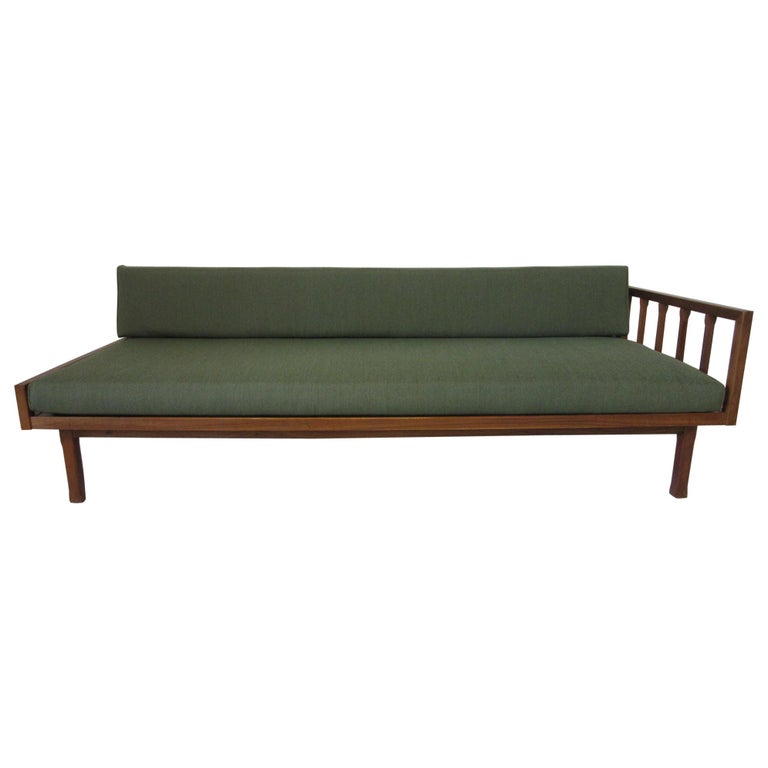 Danish Styled Walnut Upholstered Daybed Or Sofa