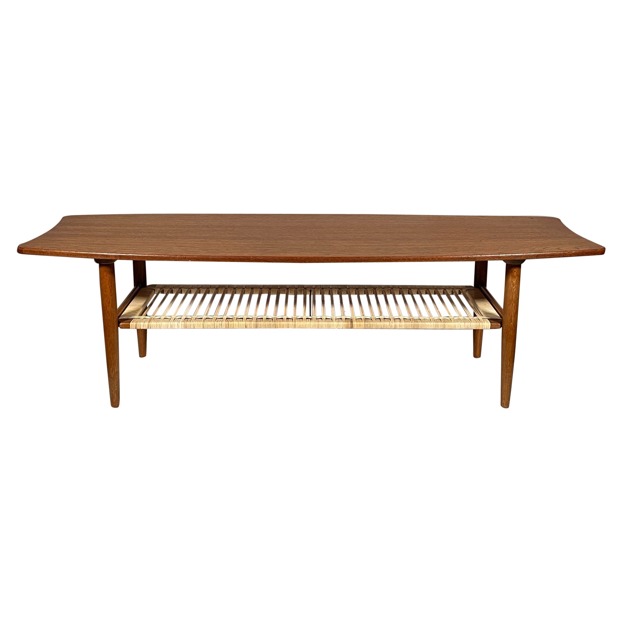 Danish Surfboard Coffee Table by Kurt Ostervig, ca' 1950's For Sale