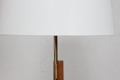 Danish Svend Aage Holm Sørensen Adjustable Oak Floor Lamp with New Shade 1950s
