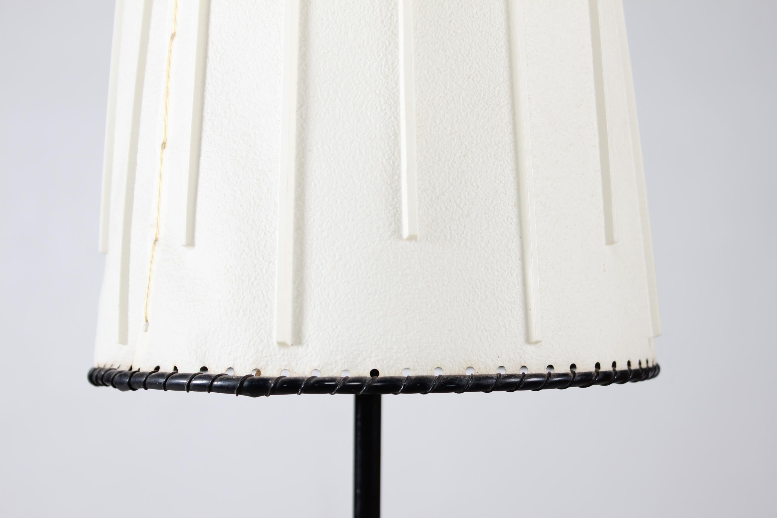 Scandinavian Modern Danish Svend Aage Holm Sørensen Tall + Slim Floor Lamp with Original Shade 1950s