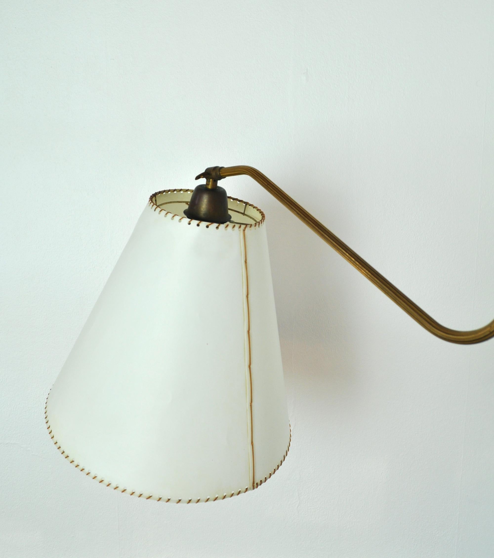 Danish Swing Arm Brass Wall Lamp, 1950s 6