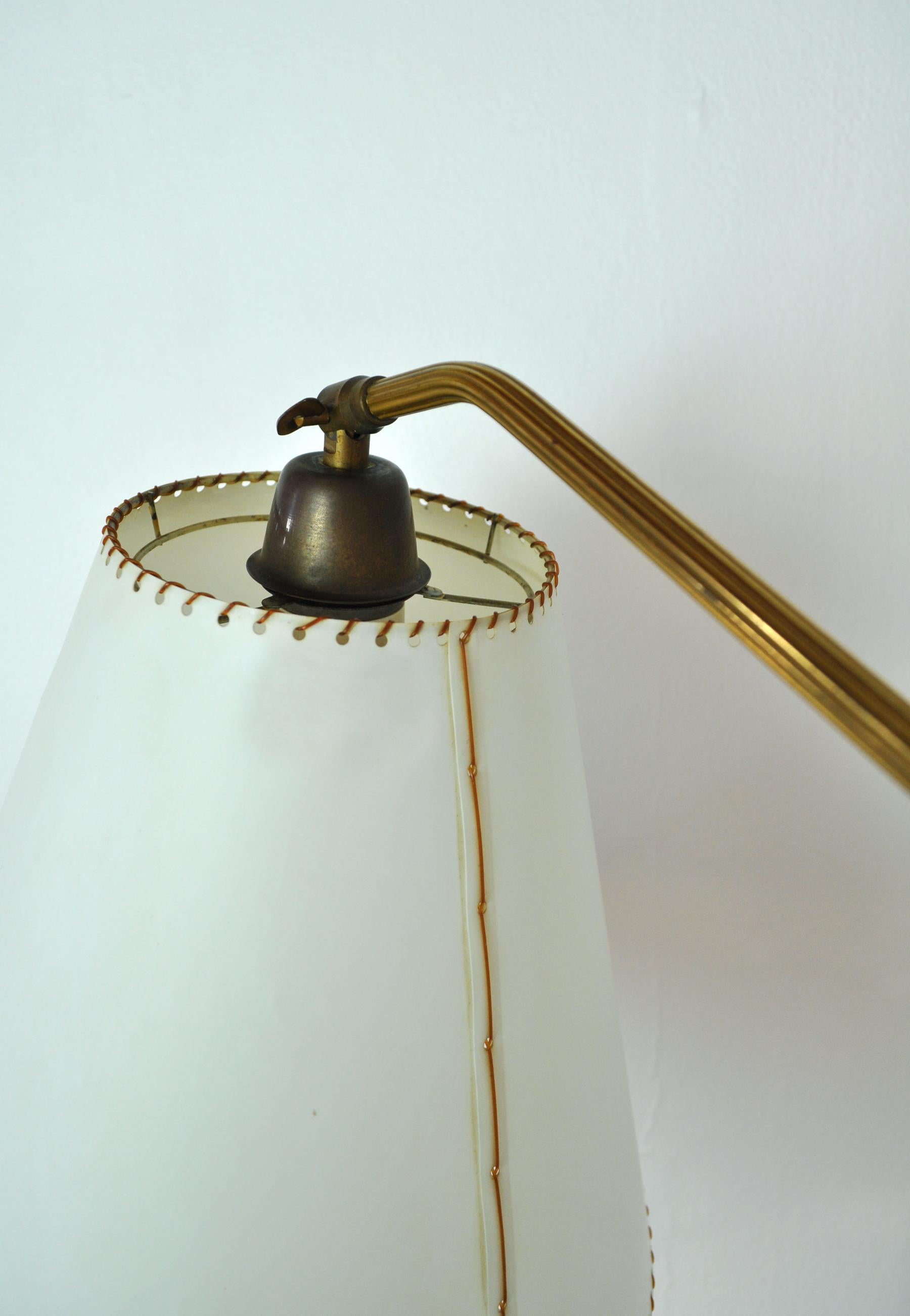 Danish Swing Arm Brass Wall Lamp, 1950s 7