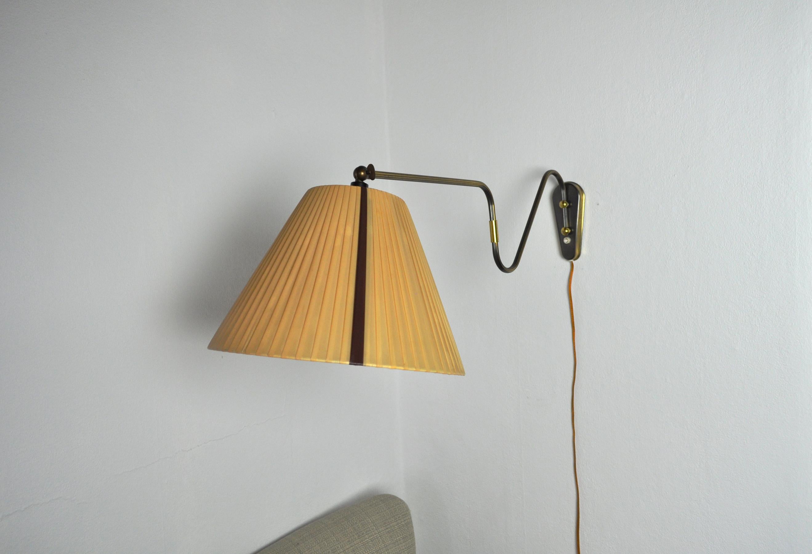 Scandinavian Modern Danish Swing Arm Brass Wall Lamp, 1950s