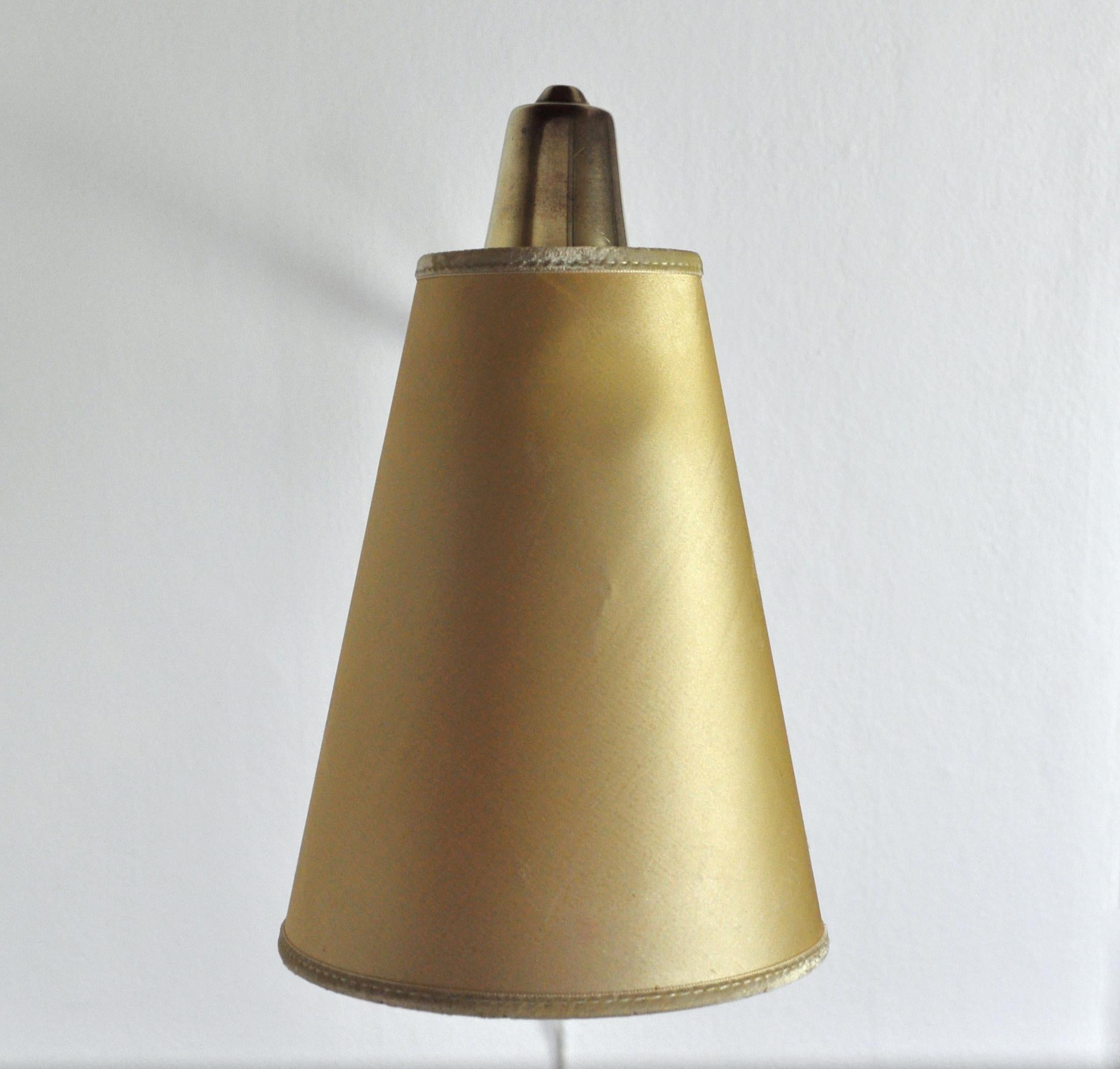 Danish Swing Arm Brass Wall Lamp, 1950s For Sale 2