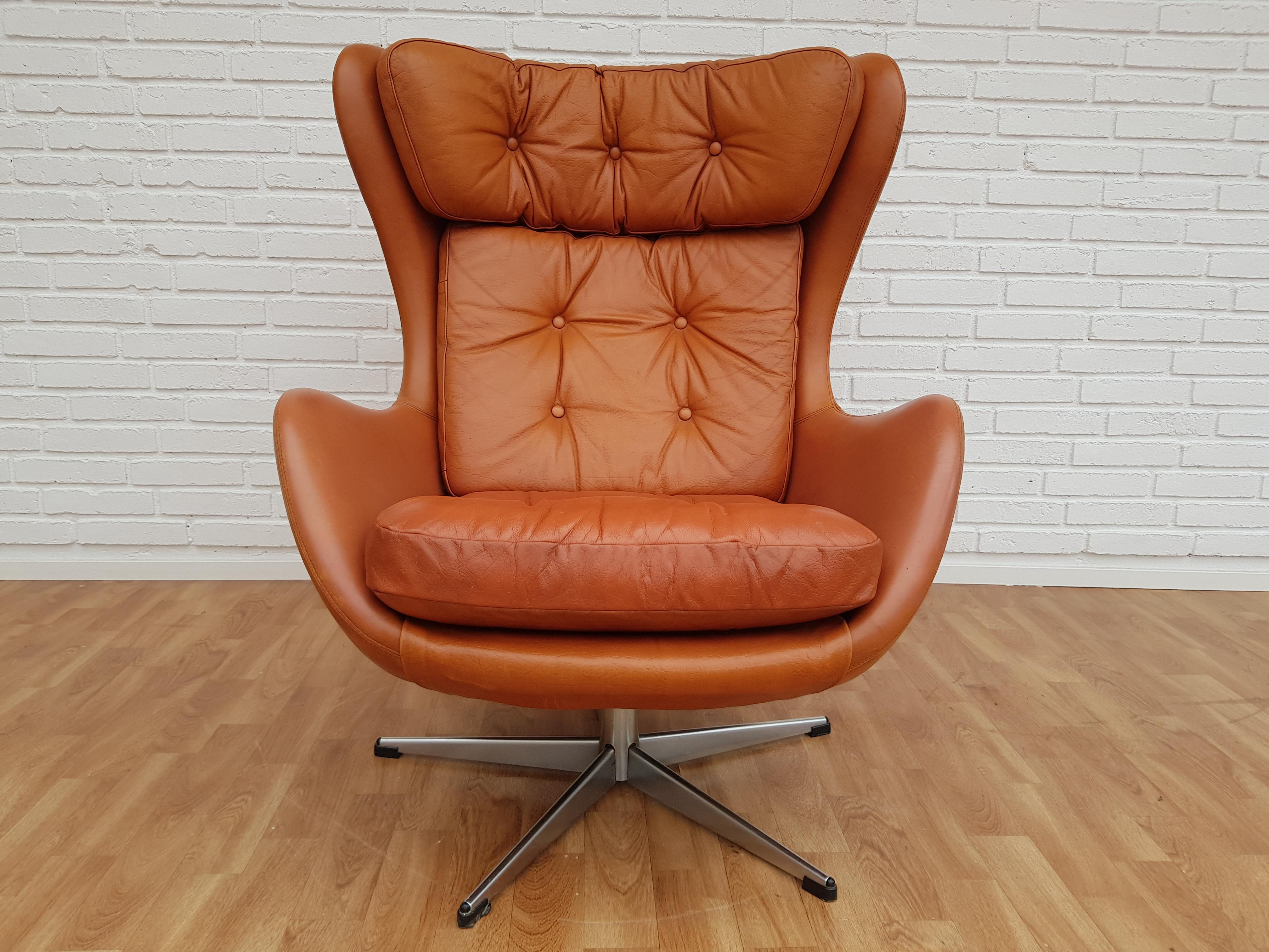 Dänischer drehbarer Loungesessel, Henry Walter Klein für Bramin, 1970er Jahre, Renewed Leder 6
