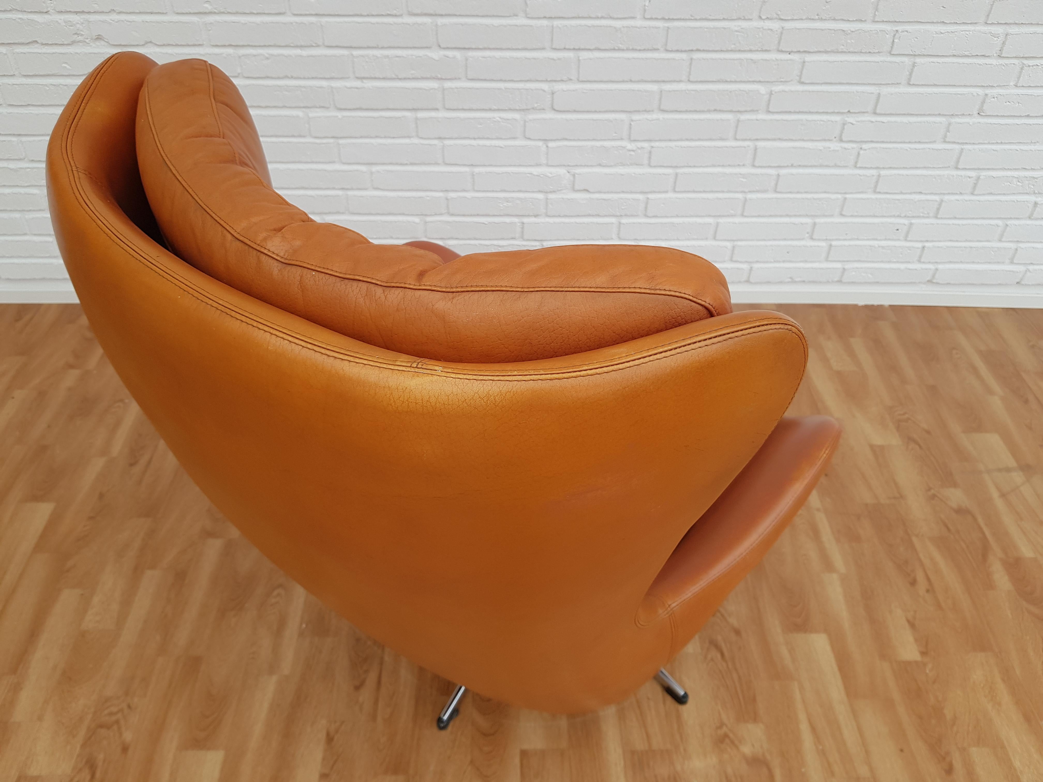 Dänischer drehbarer Loungesessel, Henry Walter Klein für Bramin, 1970er Jahre, Renewed Leder 9