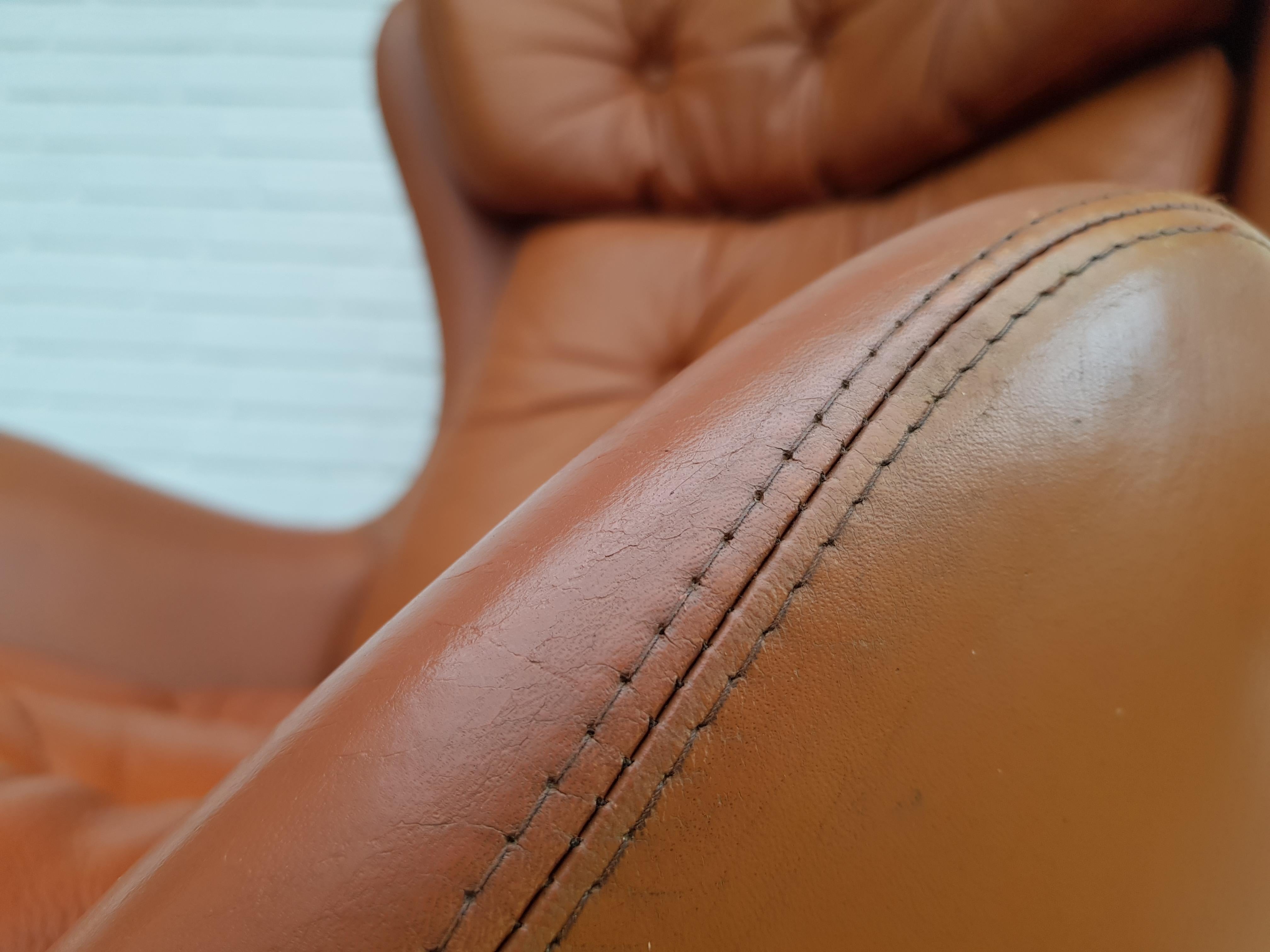 Dänischer drehbarer Loungesessel, Henry Walter Klein für Bramin, 1970er Jahre, Renewed Leder 10