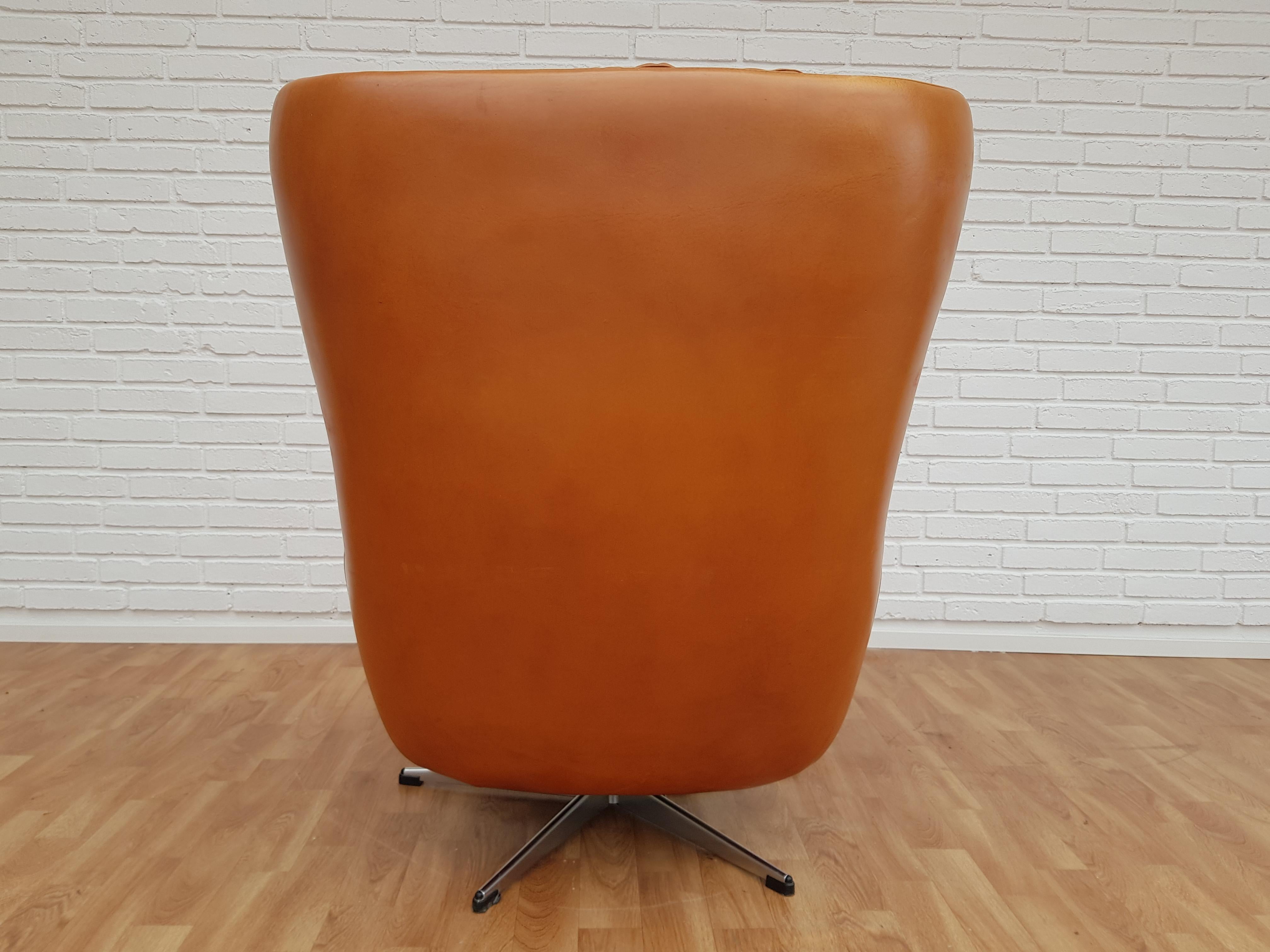 Dänischer drehbarer Loungesessel, Henry Walter Klein für Bramin, 1970er Jahre, Renewed Leder 1