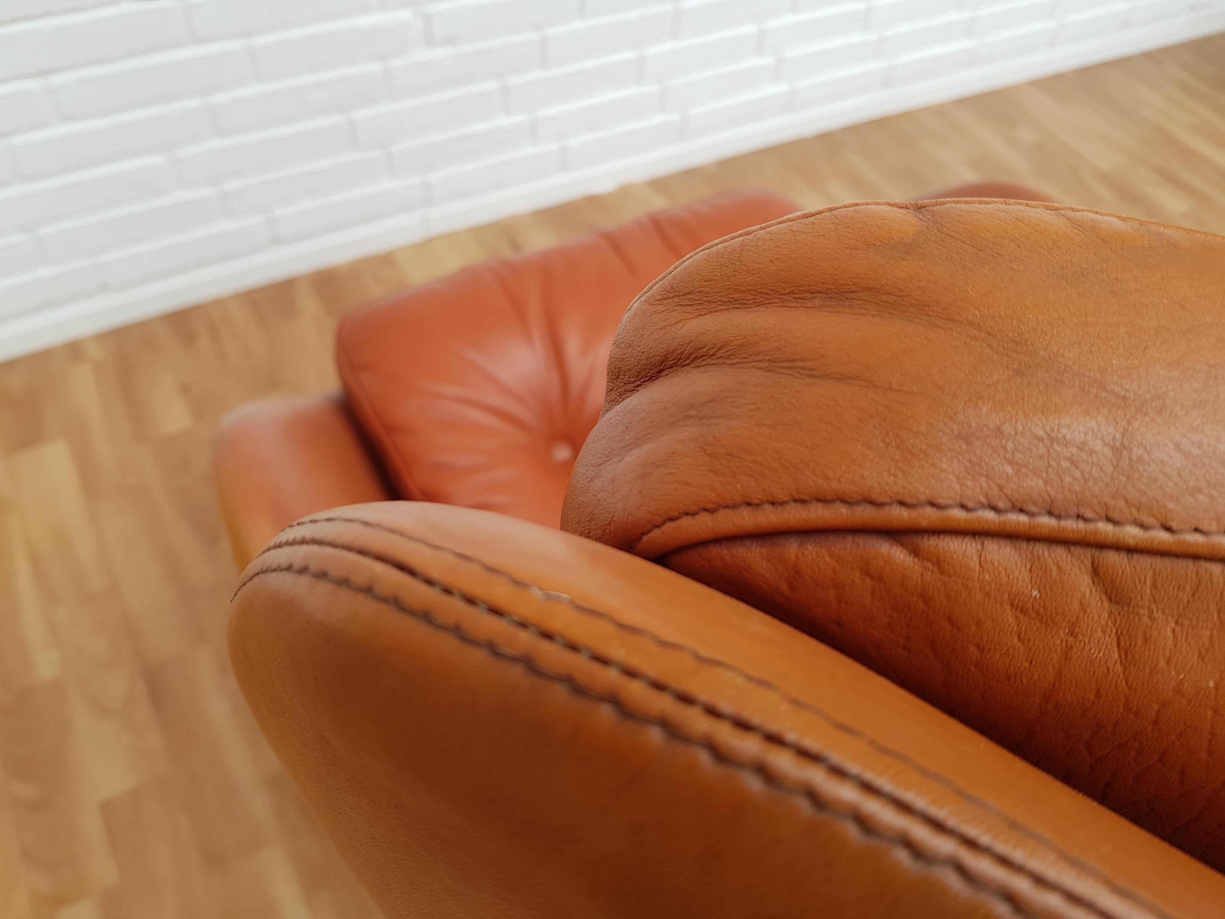 Dänischer drehbarer Loungesessel, Henry Walter Klein für Bramin, 1970er Jahre, Renewed Leder 2