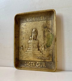 Danish Symbolic Lion Ashtray in Bronze, 1940s
