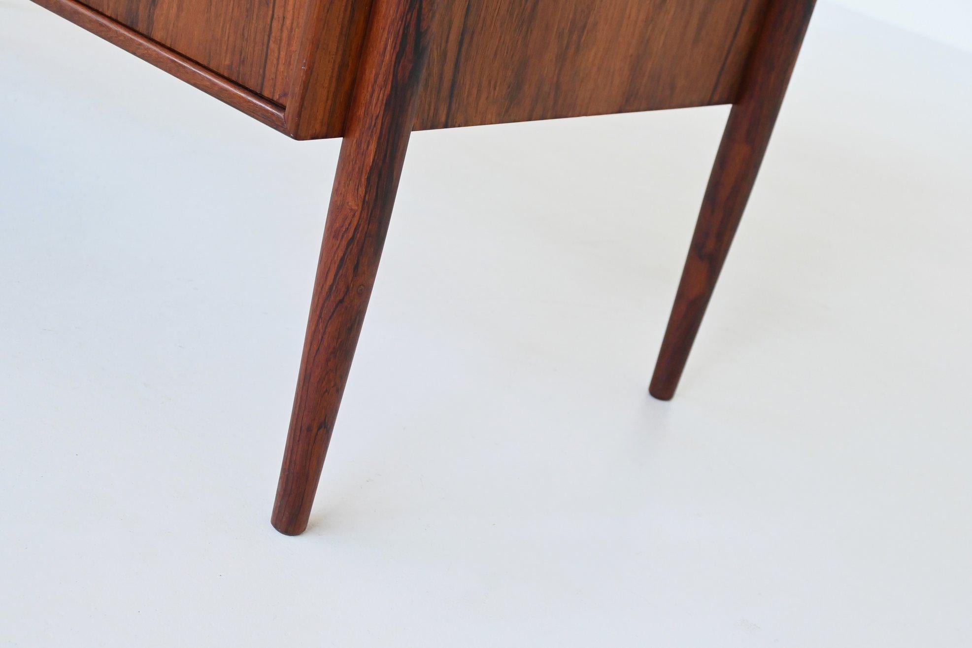 Danish symmetric freestanding desk in rosewood Denmark 1960 4
