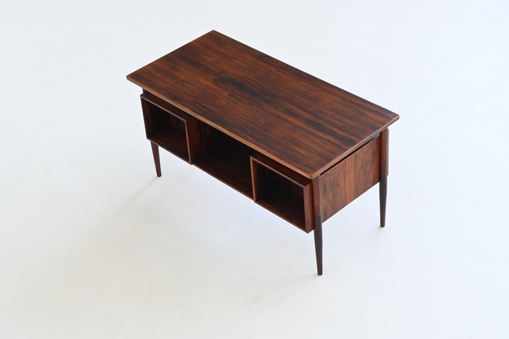 Danish symmetric freestanding desk in rosewood Denmark 1960 10