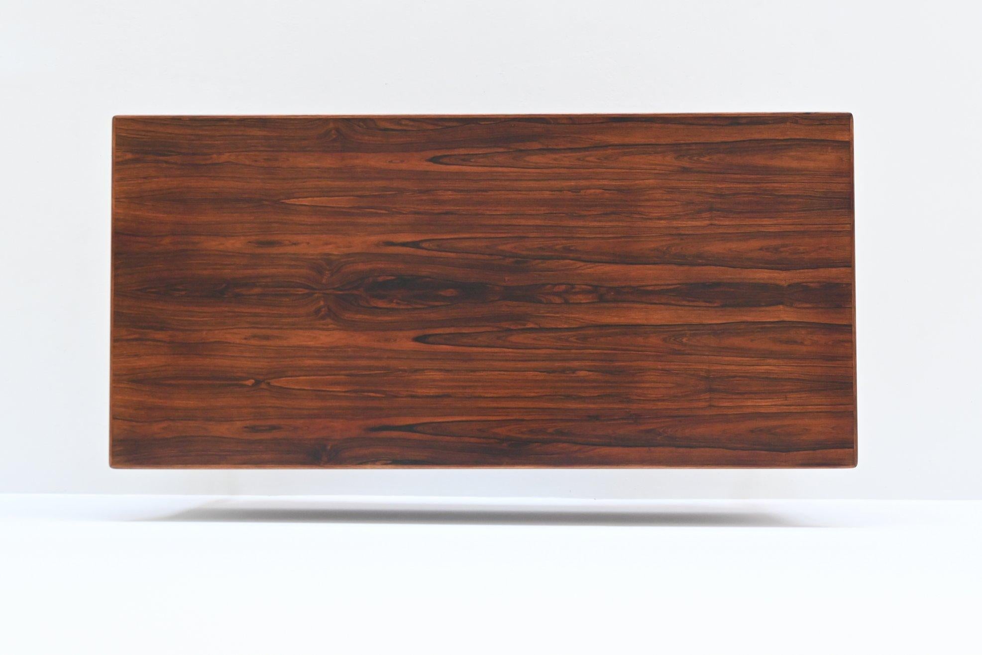 Danish symmetric freestanding desk in rosewood Denmark 1960 14