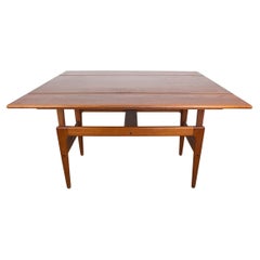 Danish table, extendable and convertible, high and low, in teak 1960.