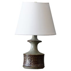 Danish, Table Lamp, Green Stoneware, Denmark, c. 1960s