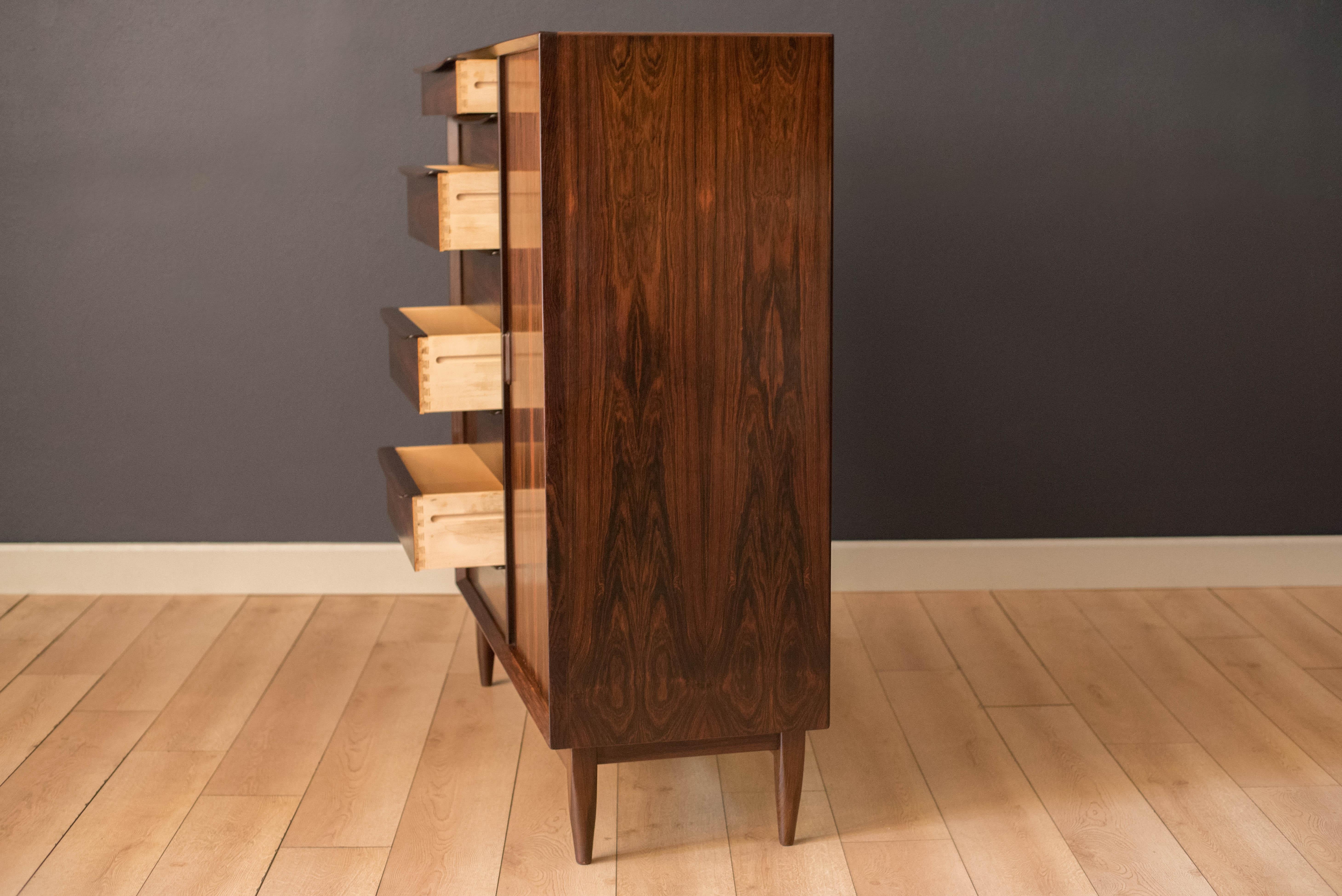 Danish Modern Tall Rosewood Falster Dresser Chest by Svend Madsen 8